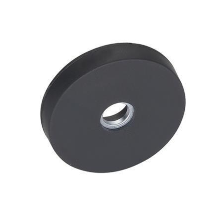 Otto Ganter Retaining Magnet Disc Shaped with Bore with Rubber Jacket, GN 51.4